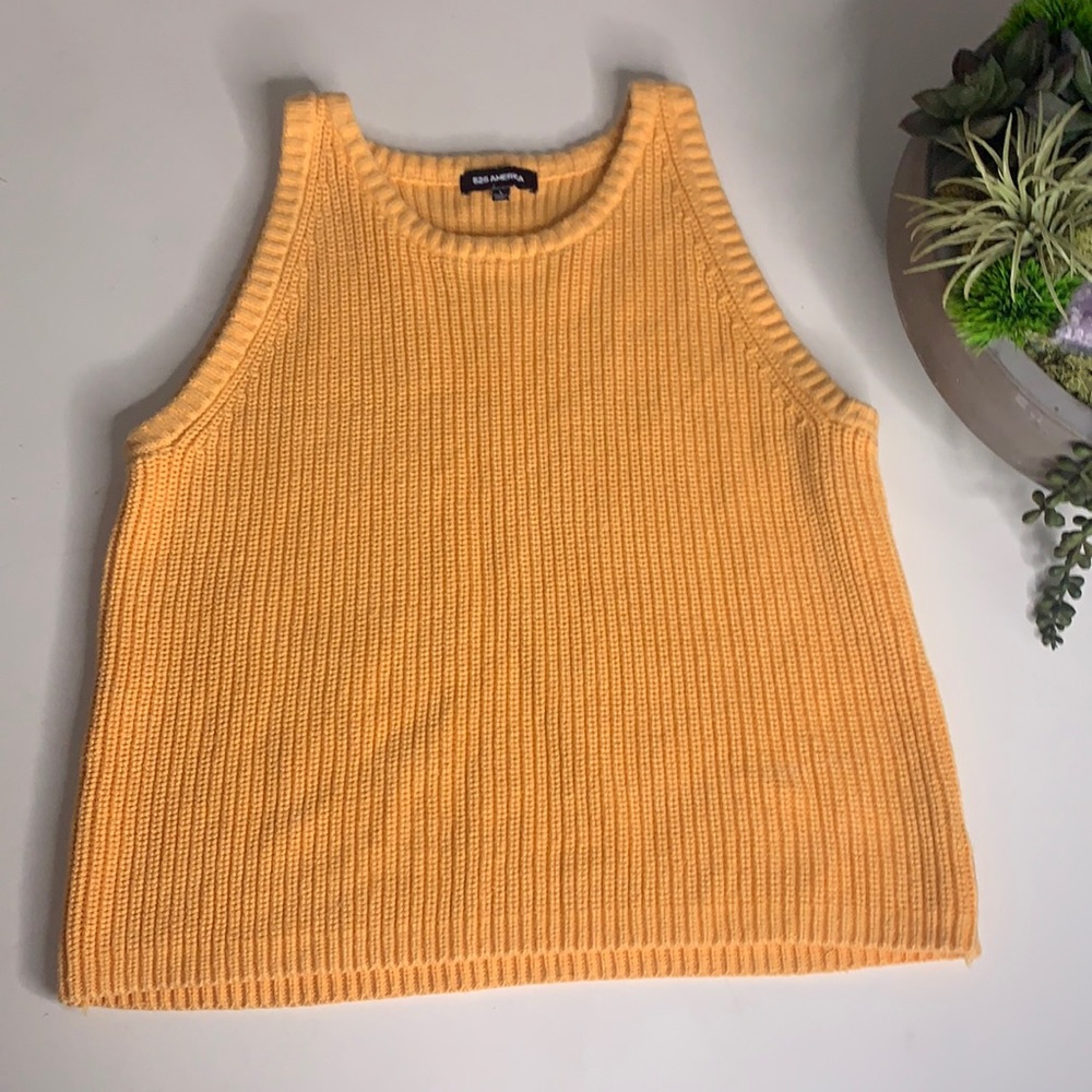 525 America Yellow Ribbed Tank Top